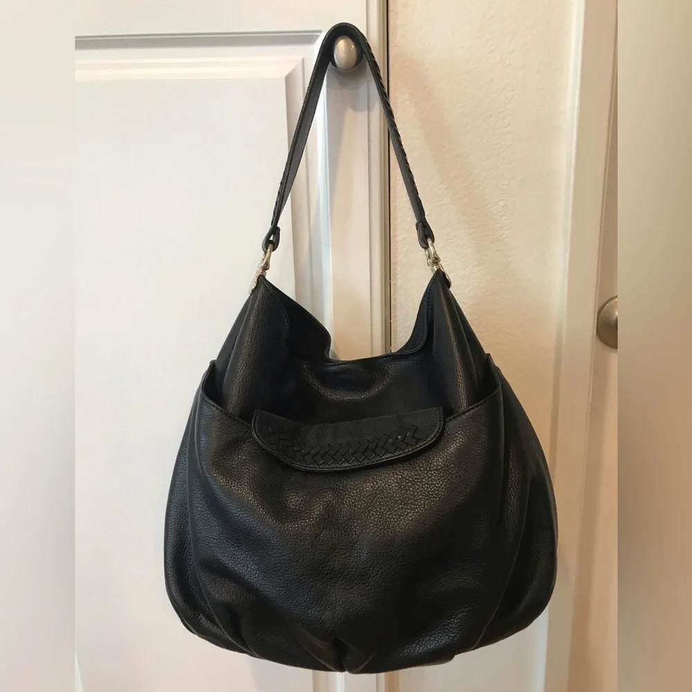 Helen Kaminski Black Leather Handbag Tote Bag